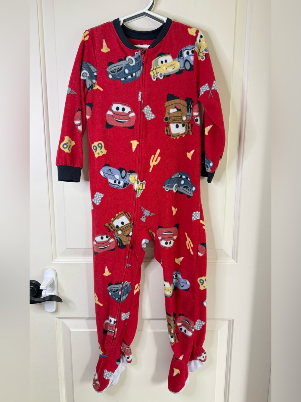Disney Cars 5T One-Piece Fleece Pajamas